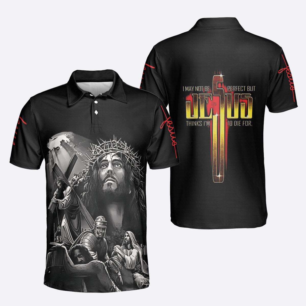 Petthouse | Jesus Savior Artwork Polo Shirt Jesus God Polo Shirt Christian Polo Shirt Christian Gift