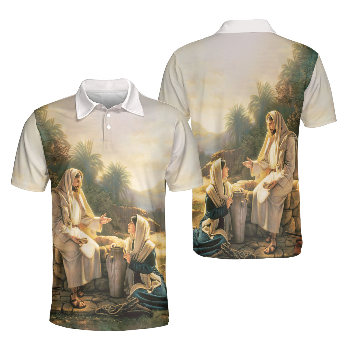 Petthouse | Jesus Blessings Art Tee Jesus Catholic Mens Polo Shirts Short Sleeve Jesus Lover Pastor Gift