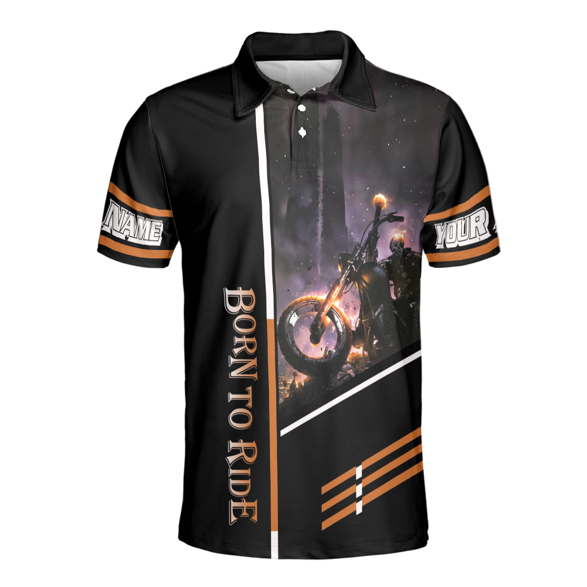 Petthouse | Customized Name World's Best Dirt Bike Dad Polo Shirt Born To Ride Racing Dad Sport Shirt Dad Gift