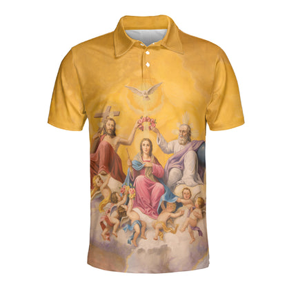 Petthouse | Coronation Of The Virgin Mama Mary Polo Shirt Jesus Christian Family Heaven Sport Shirt Mom Gift