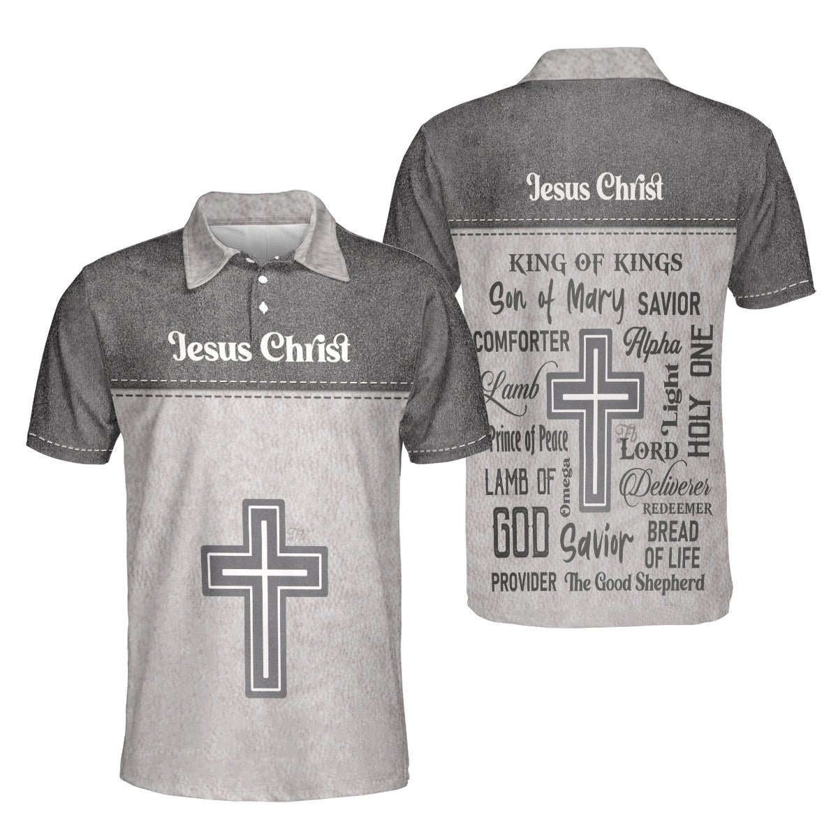 Petthouse | Jesus Christ Catholic Men's Polo Shirt King Of Kings Son Of Mary Jesus Lover Pastor Gift