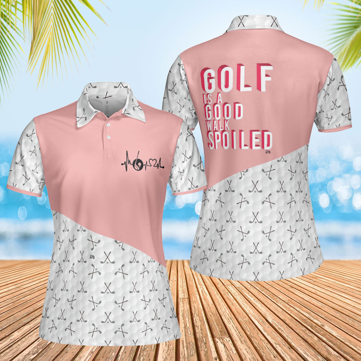 Petthouse | Golf Heartbeat Polo Shirt Golf Is Good Polo Shirt Golf Icon Polo Shirt For Women Golf Girl Gift