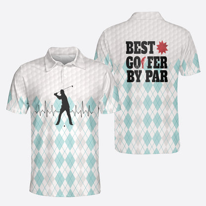 Petthouse | Golf Heart Beat Polo Shirt, Best Golfer By Par Polo Shirt, Golf Player Gift, Golfer Gift