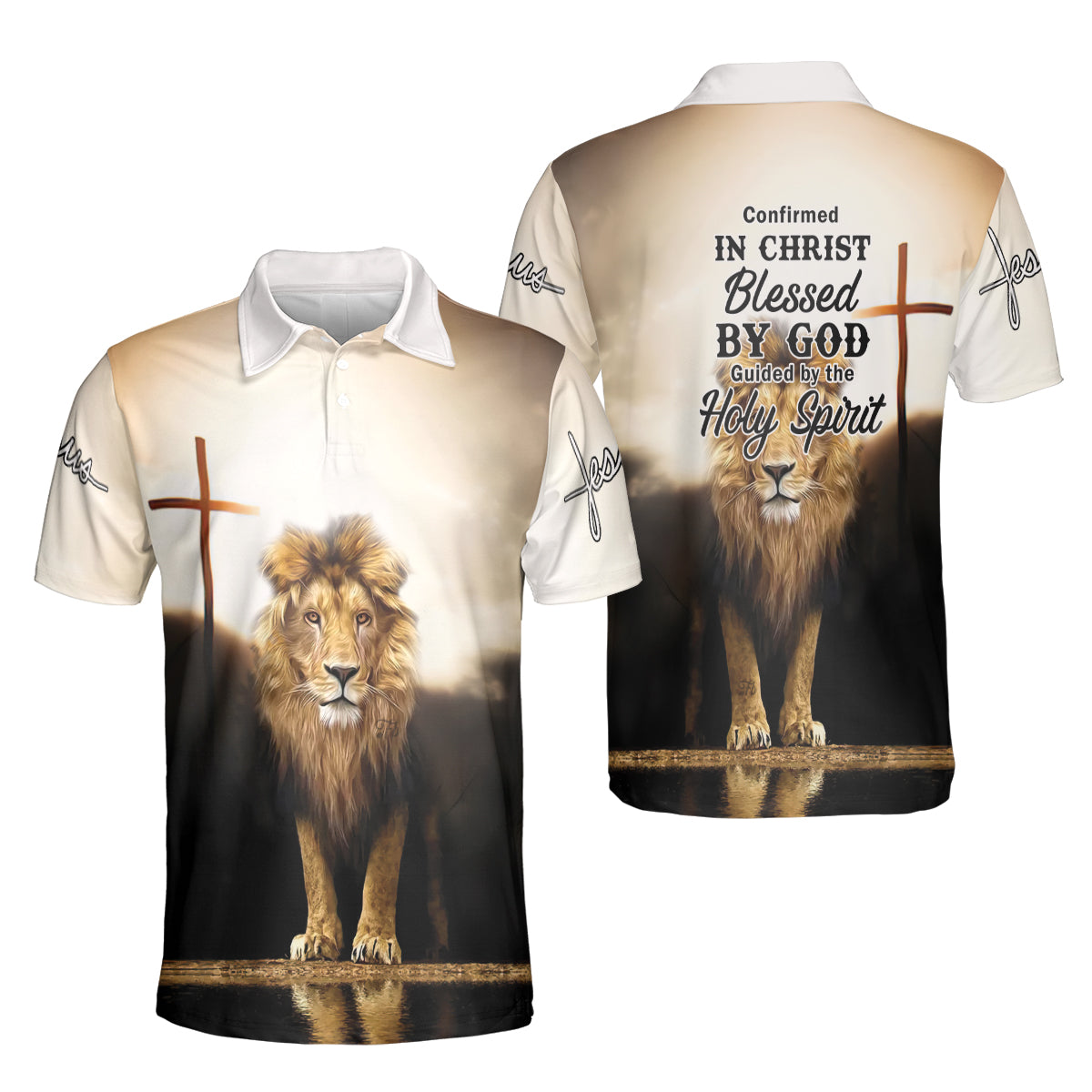 Petthouse | Jesus Christian Lion Polo Shirt In Christ Blessed By God Holy Spirit Sport Shirts Religious Gift