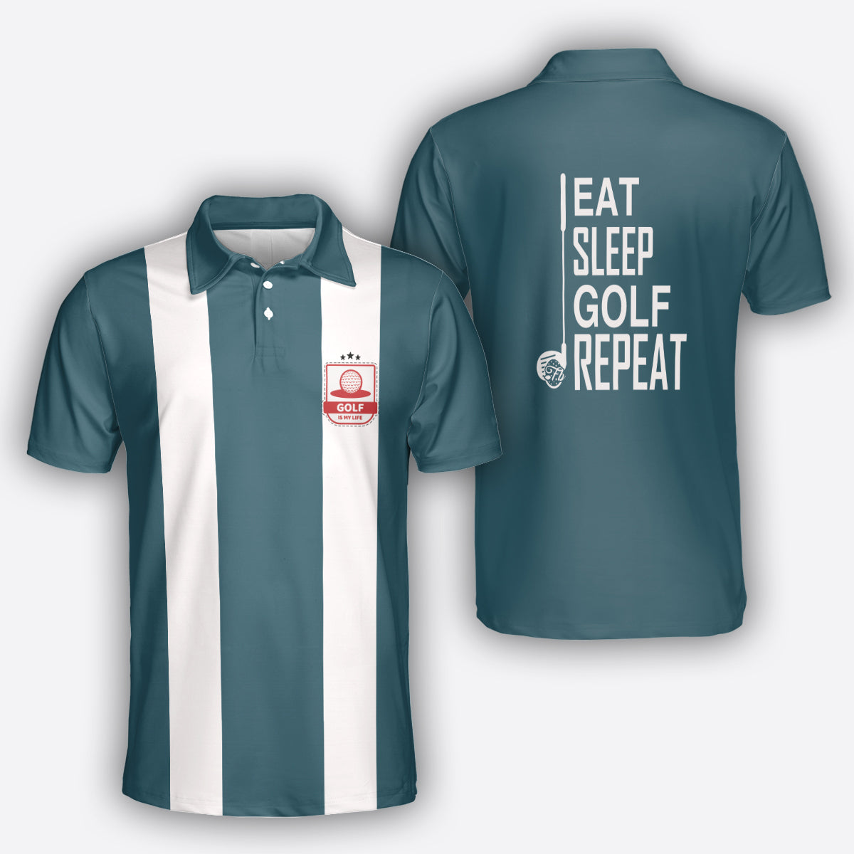 Petthouse | Golf Polo Shirt Eat Sleep Golf Repeat Golf Player Gift Unisex Polo Shirt