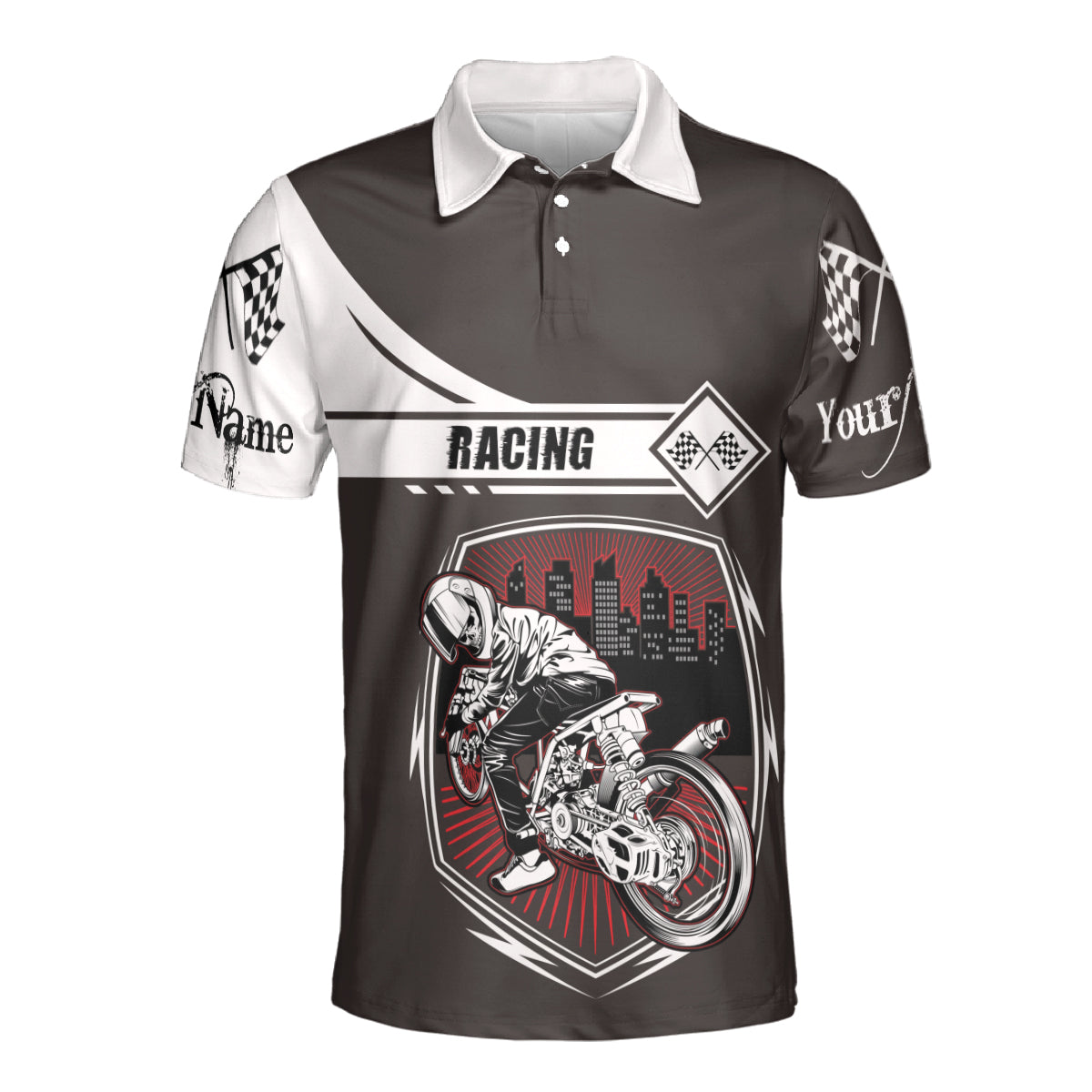 Petthouse | Customized Name Racing Doing It Loud Fast And Dirty Polo Shirt Motor Biker Sport Shirt Dad Gift