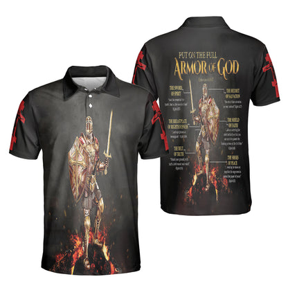 Petthouse | Amor Of God Polo Shirt Knight Templar Warrior Sport Shirt Christian Mens Polo Religious Gifts