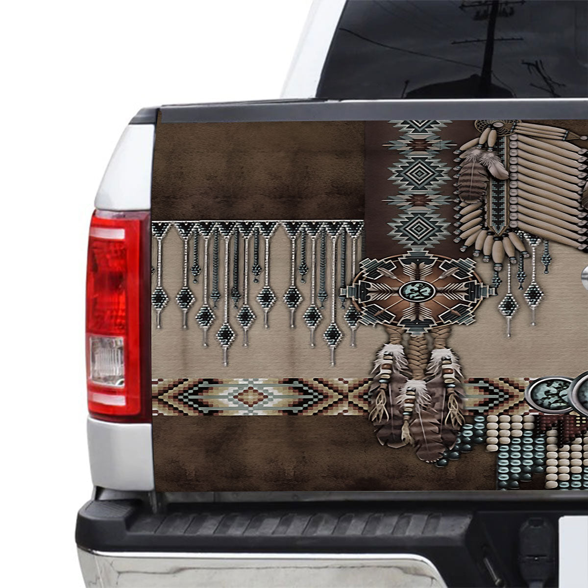 Petthouse | Native American Style Tailgate Wrap Vinyl Graphic Decal Native Tailgate Sticker Truck Decor