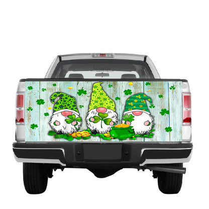 Petthouse | Gnomes Irish Tailgate Wrap Clover Tailgate Cover Cartoon Tailgate Wrap Happy St Patrick's Day