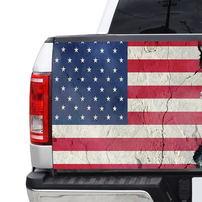 Petthouse | Jesus Christ American Flag Patriot Tailgate Wrap Vinyl Graphic Decal Sticker Christian Gift