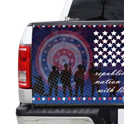 Petthouse | American Veteran Tailgate Wrap American Flag Tailgate Cover Usa Military Car Decal Car Accessories