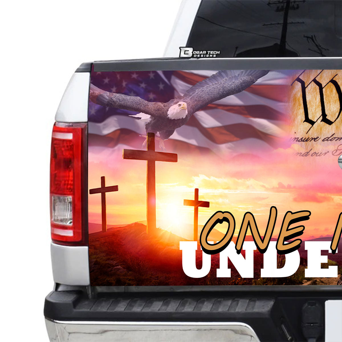 Petthouse | We The People Tailgate Wrap Decal One Nation Under God Eagle American Christian