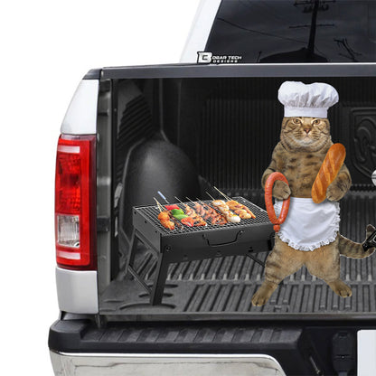 Petthouse | Funny Cat Dog Bbq Tailgate Wrap Cat And Dog Chef Vinyl Decal Pet Owner Dog Lover Cat Love