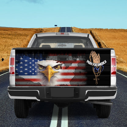 Petthouse | Eagle Tailgate Wrap, Eagle Usa Flag Tailgate Wrap, Pray For America Tailgate, 4th Of July