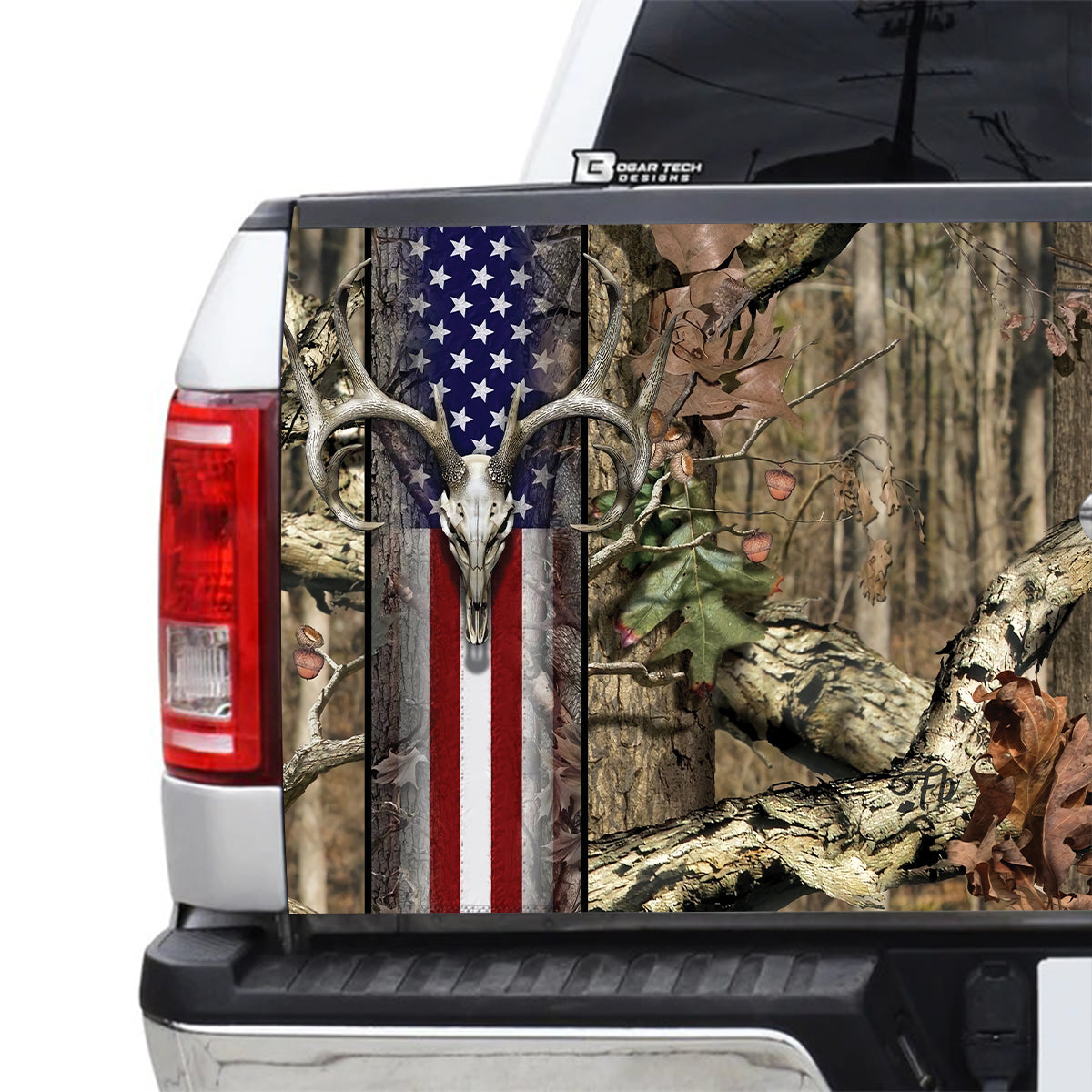 Petthouse | Hunting Camo Pattern Tailgate Wrap, Skull Deer Tailgate Wrap, American Hunter Gift