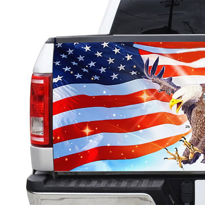 Petthouse | Eagle America Flag Truck Tailgate Decal American Patriot Tailgate Decal Sticker American Lover Gift