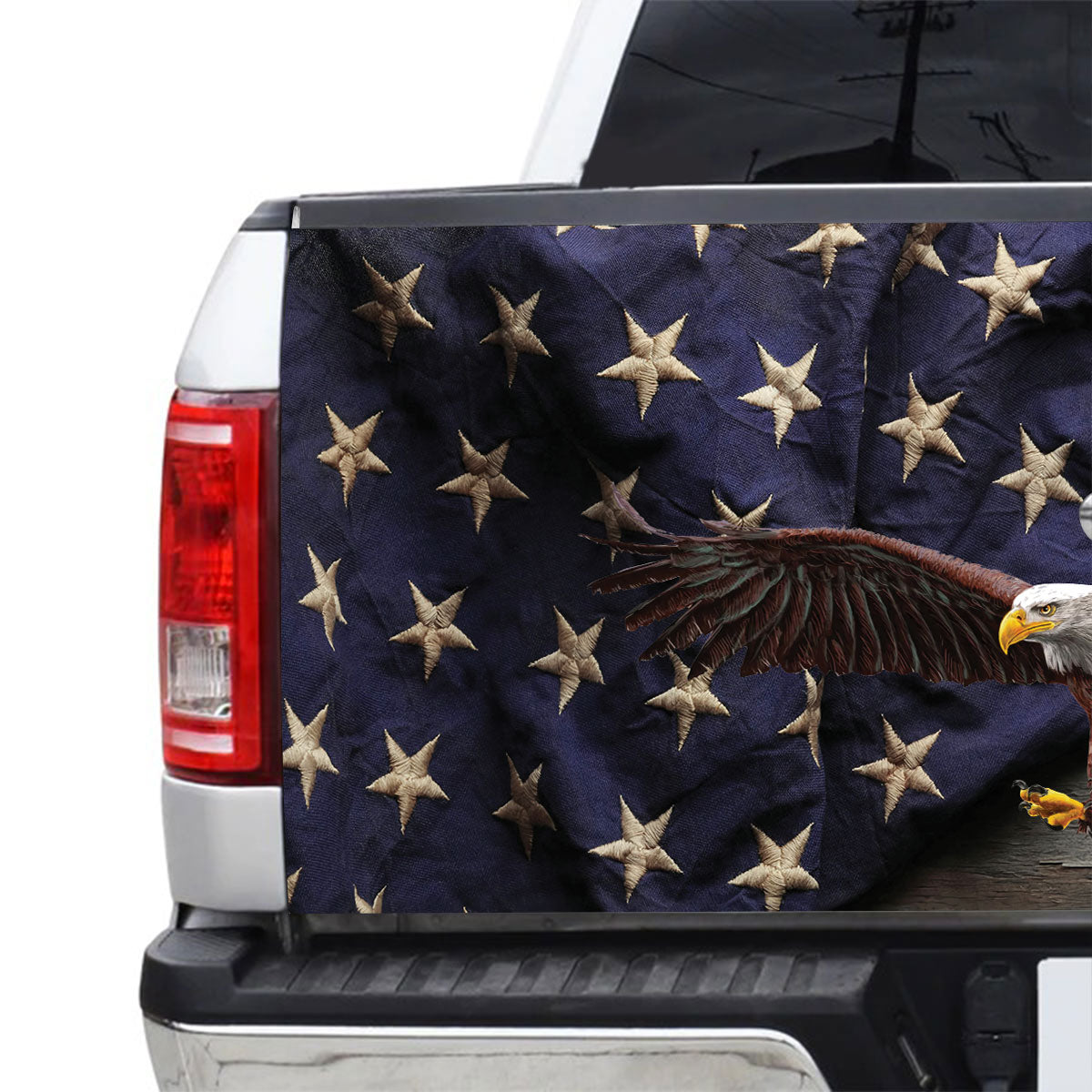 Petthouse | Eagle American Tailgate Wrap American Old Flag Tailgate Wrap Patriot Tailgate Wrap Car Decoration