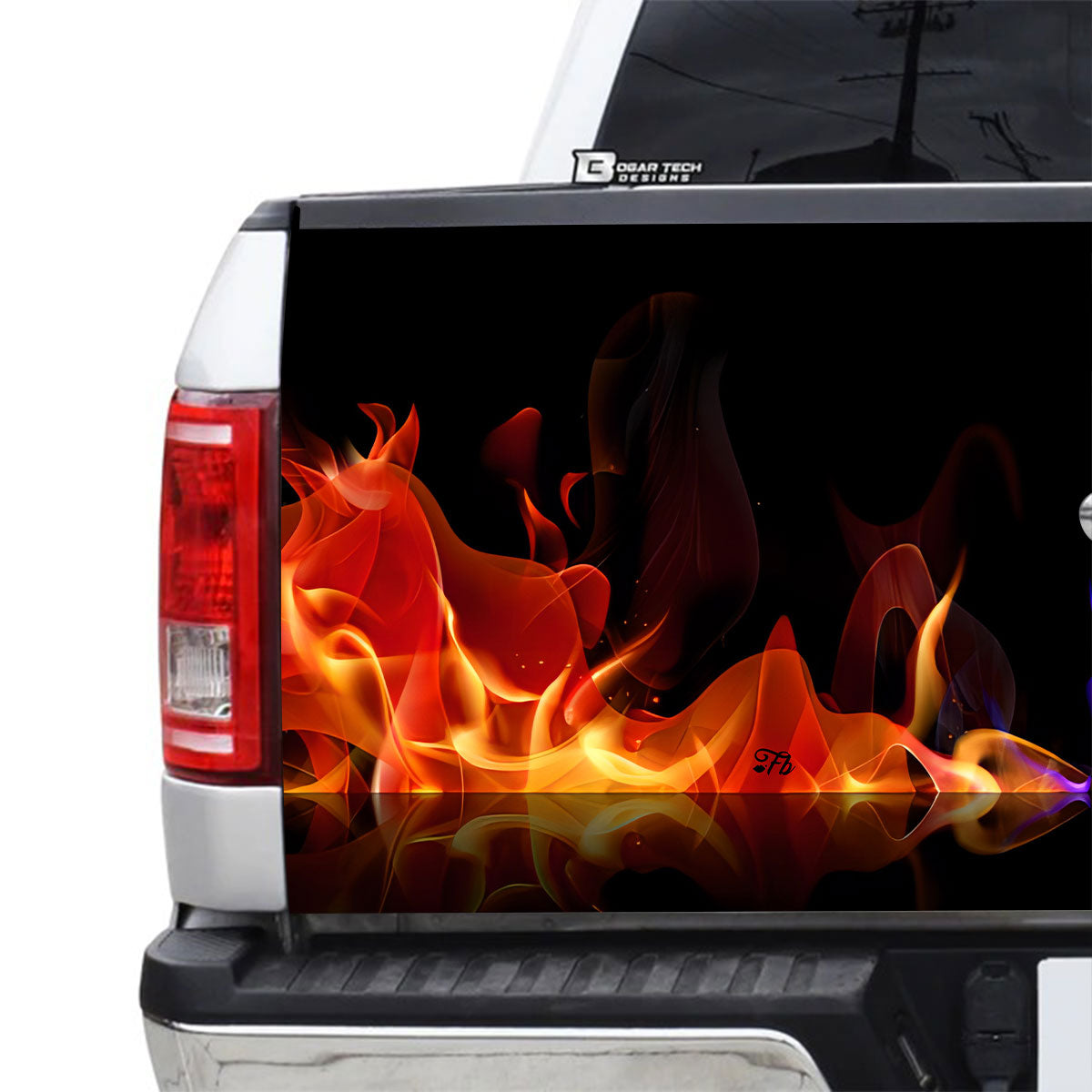 Petthouse | Red And Blue Flame Tailgate Wrap, Flame Car Decal, Flame Tailgate Wrap, Father's Day Gift Idea