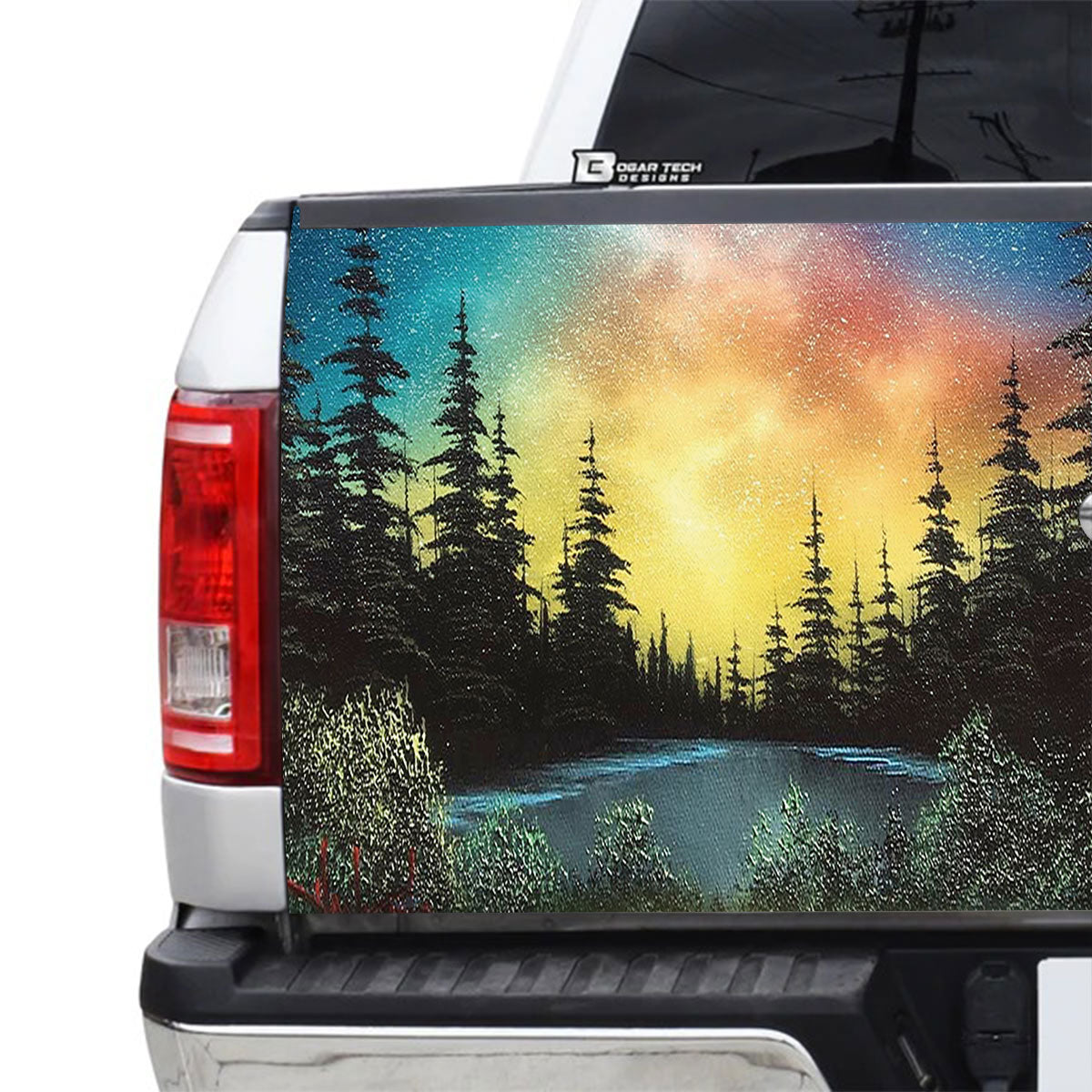 Petthouse | Nature Landscape Tailgate Wrap Wild Forest Cover Night Forest Wrap Car Decoration