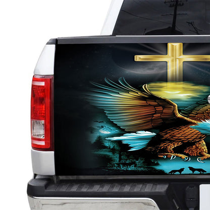 Petthouse | Eagle Cross Truck Tailgate Decal Trust In Lord Tailgate Vinyl Wrap Christian Gift