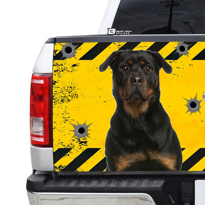 Petthouse | Rottweiler Tailgate Wraps For Trucks Funny Caution Protected By Rottweiler Tailgate Sticker