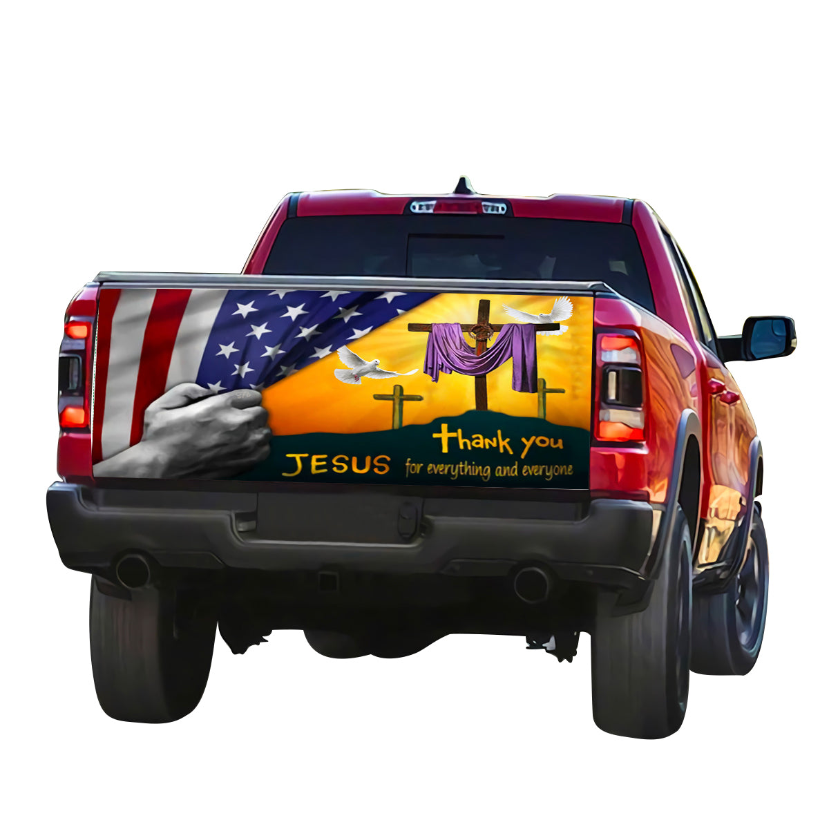 Petthouse | Thank You Lord Tailgate Wrap Jesus God Tailgate Wrap Christ Cross Tailgate Wrap Car Decoration