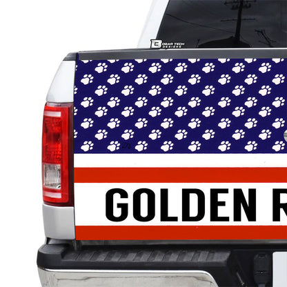 Petthouse | Golden Retriever American Flag Tailgate Wrap Dog Mom Dog Dad Tailgate Decals For Trucks