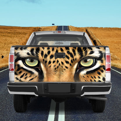 Petthouse | Leopard Truck Tailgate Wrap Decal Leopard Eyes Leopard Painting Wild Leopard Tailgate