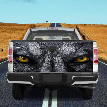 Petthouse | Werewolf Halloween Tailgate Wrap Waterproof Wolf Eyes Truck Tailgate Decal Halloween Gift