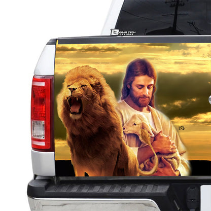 Petthouse | Lion Jesus Tailgate Wrap, Jesus The Way The Truth The Life Christian Gift Truck Decor