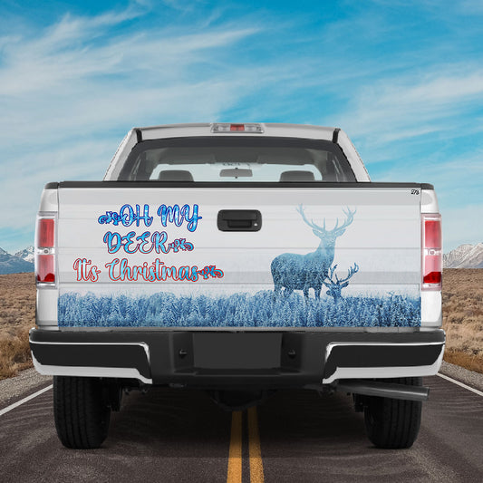 Petthouse | Winter Deer Tailgate Wrap, Oh My Dder It's Christmas, Winter Car Decal, Xmas Decor