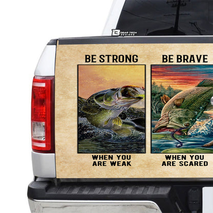 Petthouse | Bass Fishing Truck Tailgate Wrap Fishing Be Strong Be Brave Be Humbler Fishing Lover Gift