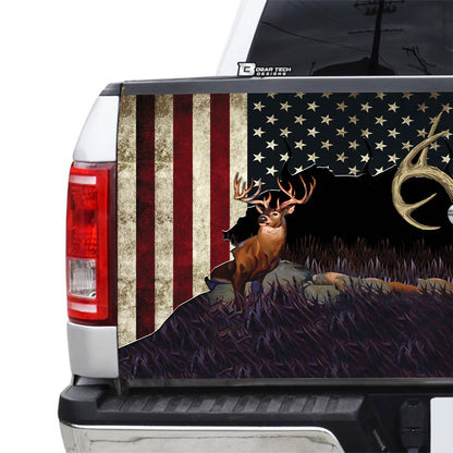 Petthouse | Deer Skull Tailgate Wrap Deer Hunter Tailgate Cover America Deer Hunter Cover Deer Hunting Lover Gift