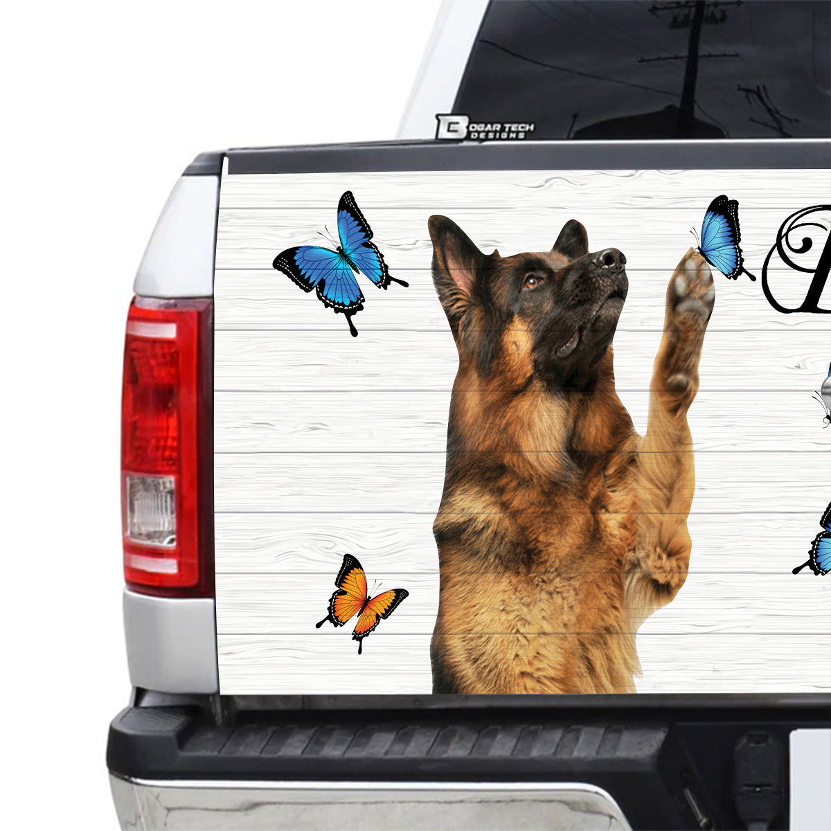 Petthouse | German Shepherd Tailgate Wrap Puppies German Shepherd Dog Tailgate Decal Sticker Wrap Truck