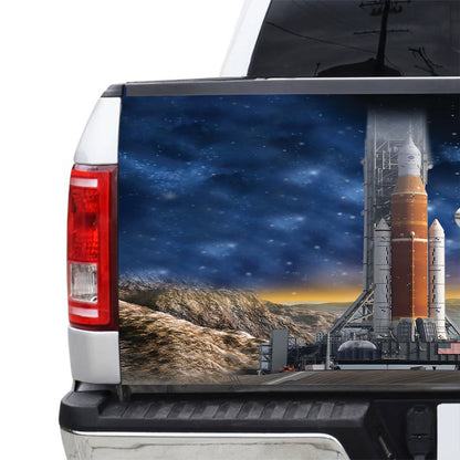 Petthouse | Rocket Moon Night Tailgate Wrap Decal Rocket Sticker Truck Decoration Father Gift Idea