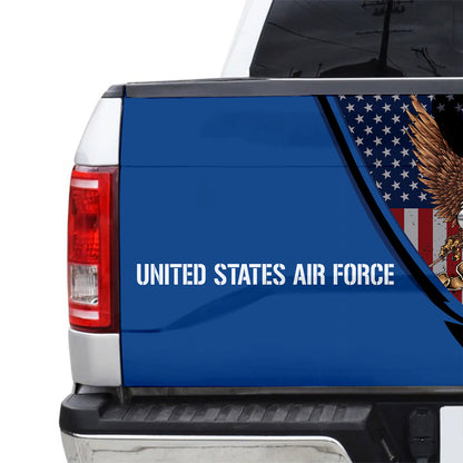 Petthouse | Eagle Veteran Tailgate Vinyl Graphic Wrap American Flag Tailgate Wrap Veteran Honor The Title