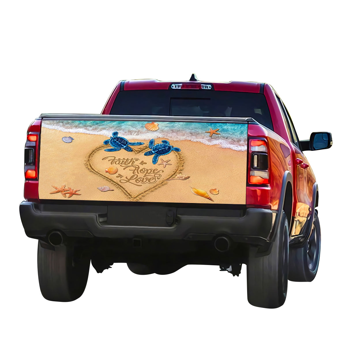 Petthouse | Faith Hope Love Tailgate Wrap Sea Turtle Couple Tailgate Wrap Sea Beach Cover Sea Lover Best Gift