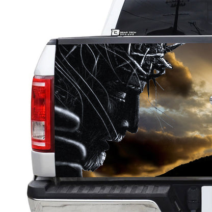 Petthouse | Warrior Christian Tailgate Wrap, He Who Kneels Before God Can Stand Before Anyone