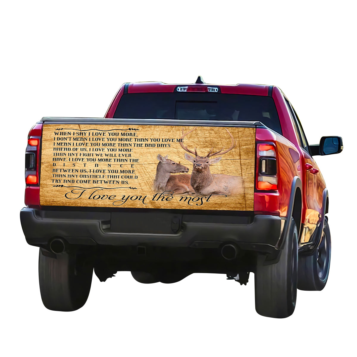 Petthouse | Deer Couple Truck Tailgate Decal I Love You The Most Truck Vinyl Decal Happy Valentine's Day Gift