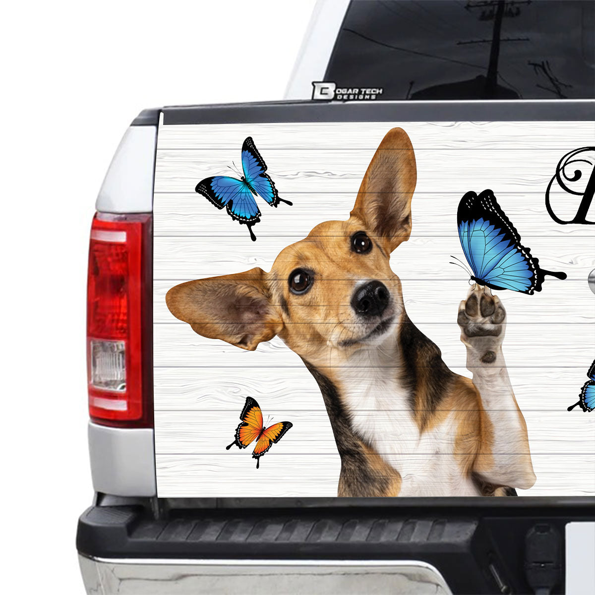 Petthouse | Chihuahua Play With Butterflies Tailgate Mural Be Still And Know That I Am God Tailgate Sticker