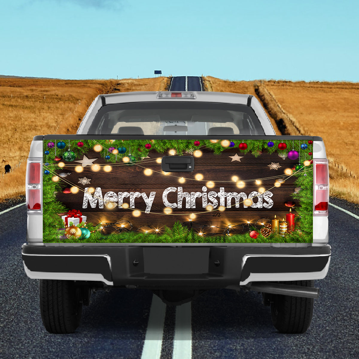 Petthouse | Merry Christmas Tailgate Wrap, Christmas Floral Tailgate Wrap, Christmas Car Decor