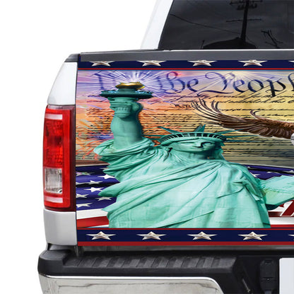 Petthouse | American Eagle Statue Of Liberty Let Freedom Ring Tailgate Wrap Decal Us Pride Tailgate Sticker