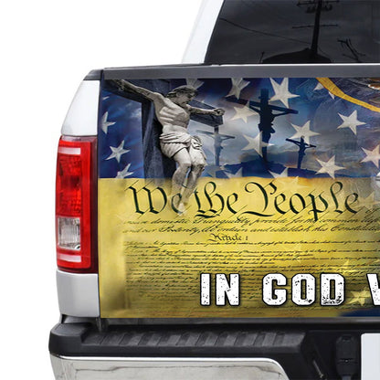 Petthouse | Jesus Christian Us Veteran Tailgate Wrap Decal Vinyl Graphic In God We Trust Truck Sticker Dad Gift