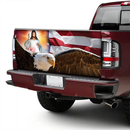 Petthouse | Eagle Jesus American Tailgate Wrap, Patriotic Day Holiday Truck Decor Gift