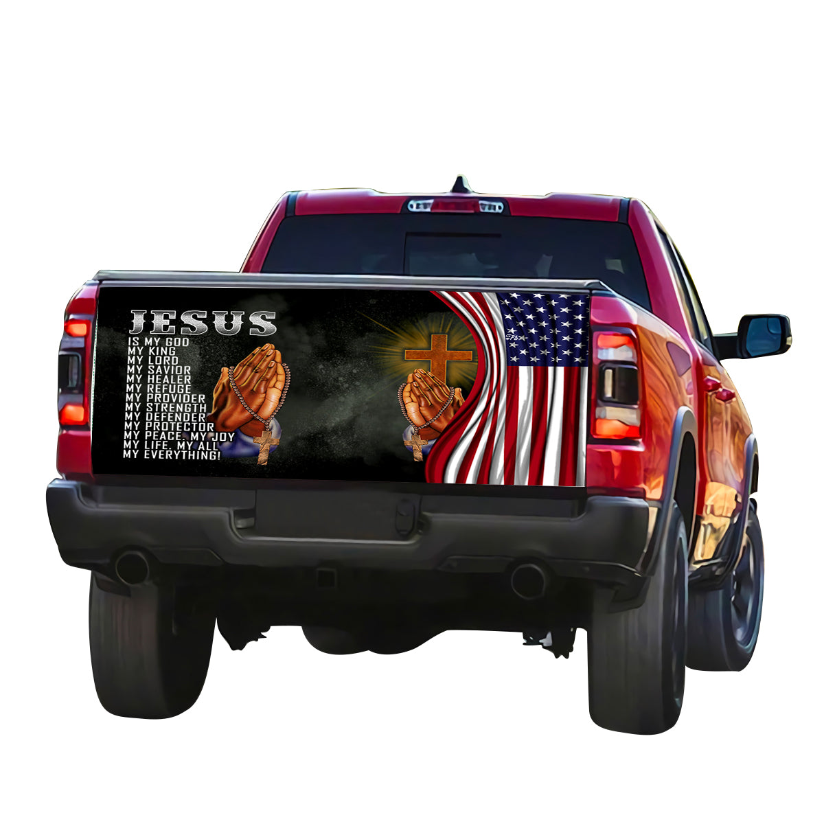 Petthouse | Jesus Is My Savior Truck Tailgate Wrap Jesus Is My God Car Decal Christian American Gift Idea