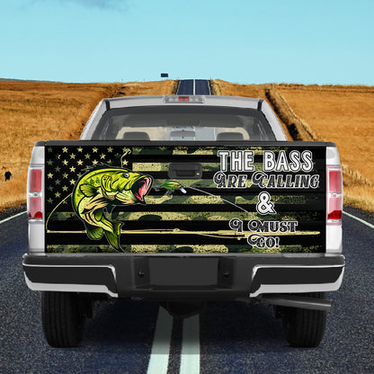 Petthouse | The Bass Are Calling & I Must Go Truck Tailgate Wrap America Fisher Fishing Lover Wrap