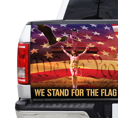 Petthouse | Eagle American Flag Tailgate Wrap We Stand For The Flag Tailgate Decal Jesus Christ