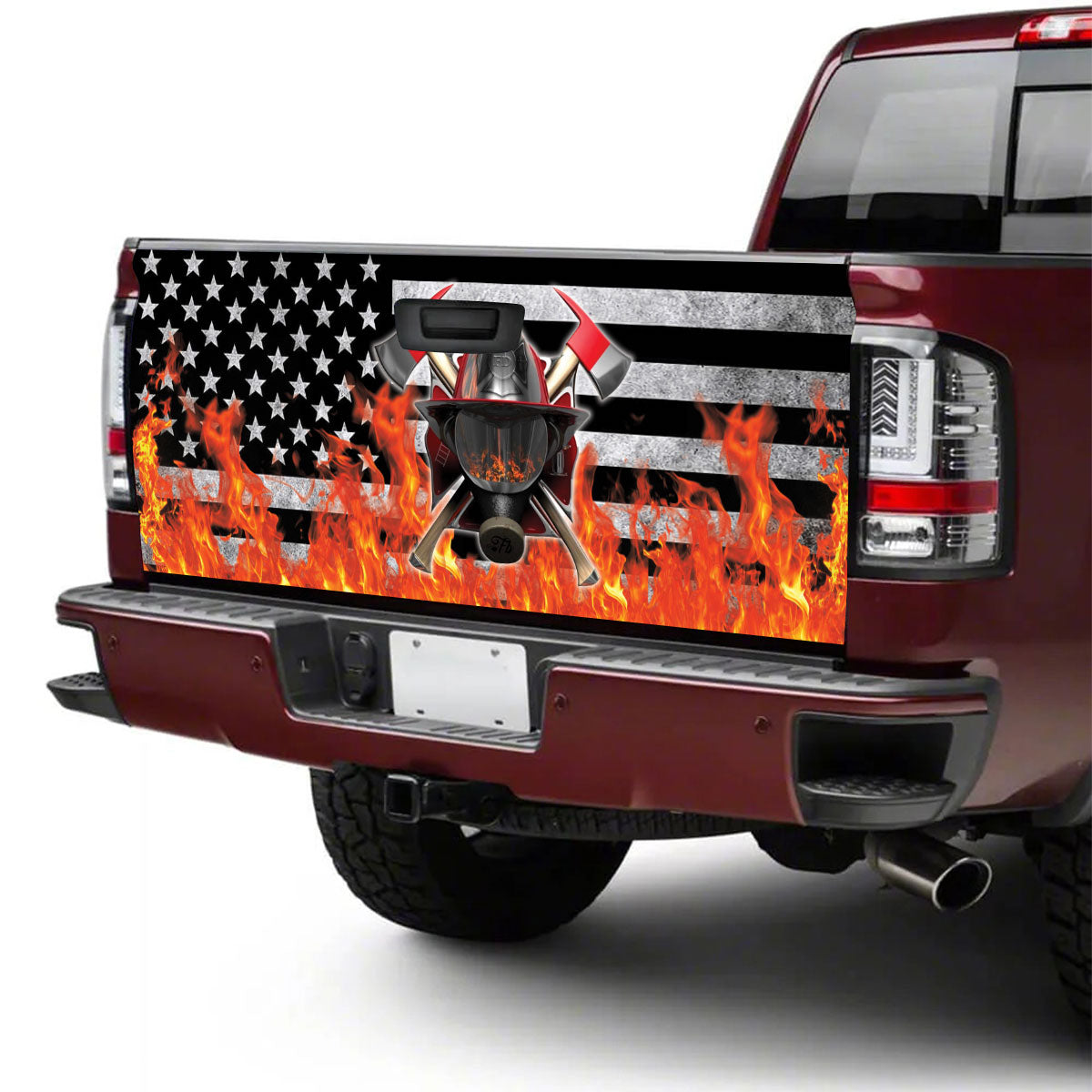 Petthouse | Firefighter Tailgate Wrap, Firefighter Logo Tailgate Wrap, Thin The Blue, Police Gift