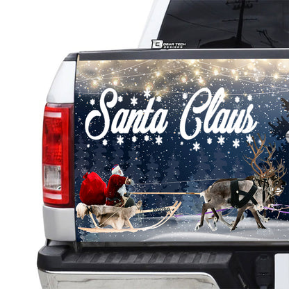 Petthouse | Santa Claus Is Coming Tailgate Wrap Tailgate Sticker Decal Reindeer And Santa Xmas Gift