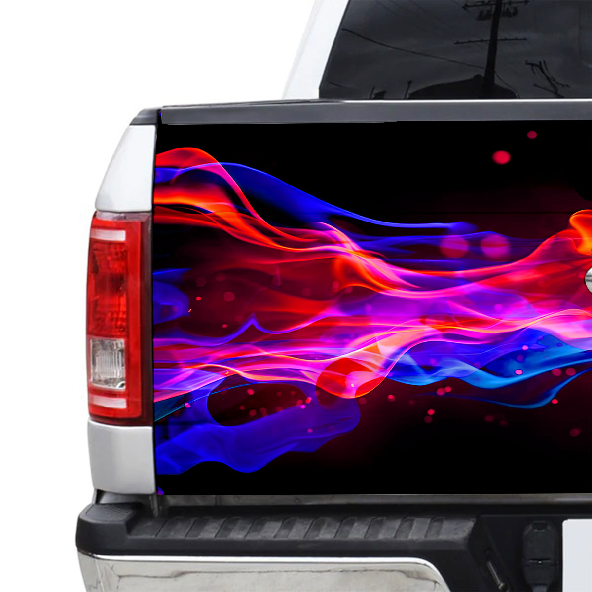 Petthouse | Fire Flames Car Truck Decals Blue Wave Tailgate Wraps For Pickup Wave Abstract Best Gift For Fathers Day